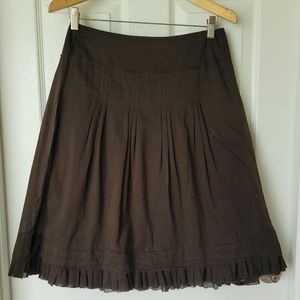 Ann Taylor brown skirt with ruffles at the hem